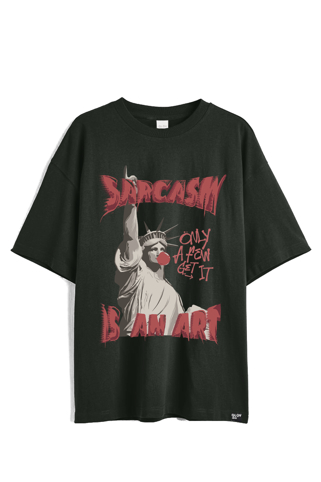 SARCASM (OLIVE ASH ) OVERSIZED T-SHIRT