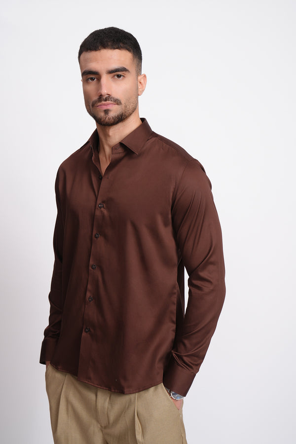 COFFEE BROWN FORMAL SHIRT