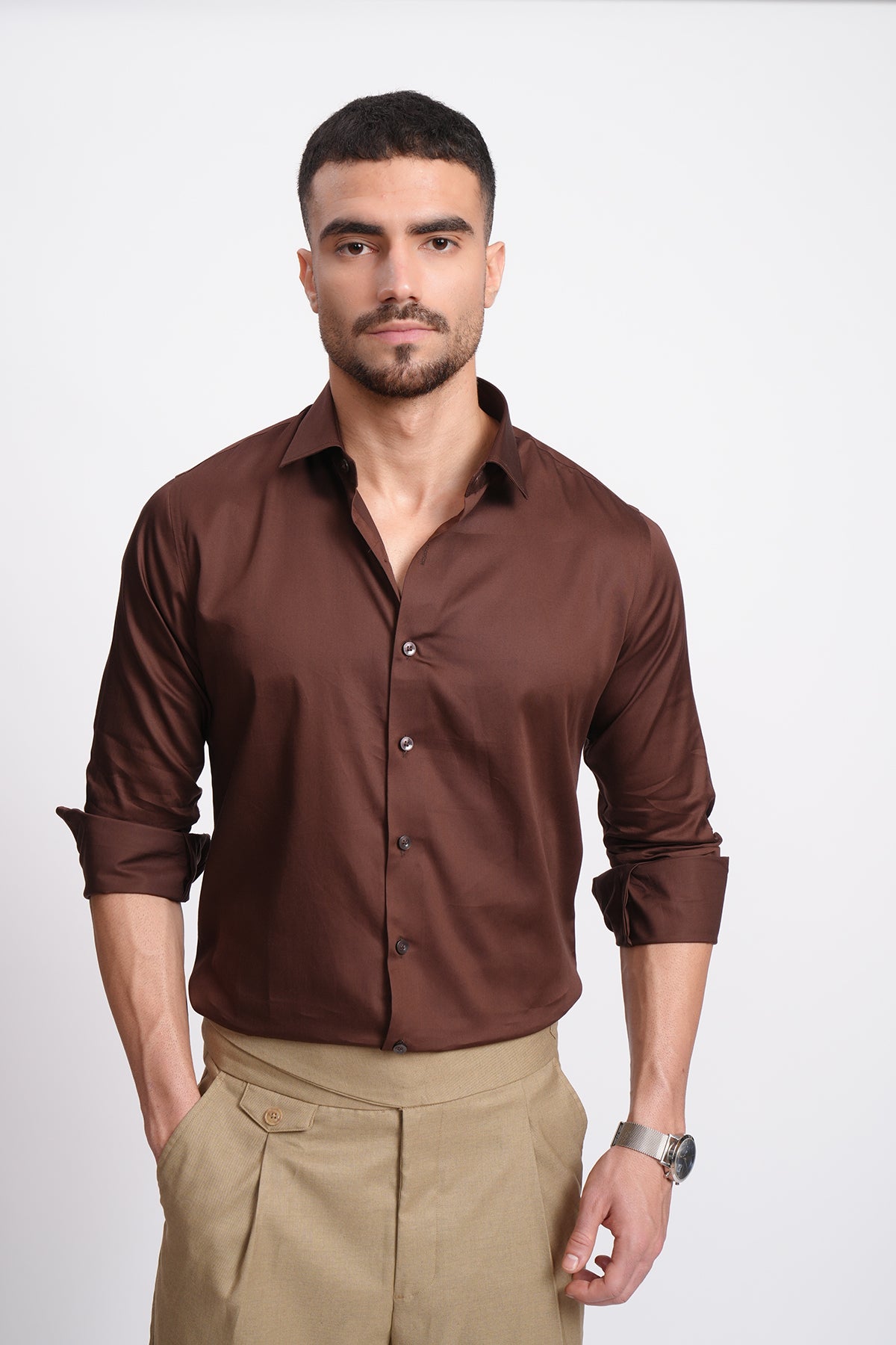 COFFEE BROWN FORMAL SHIRT