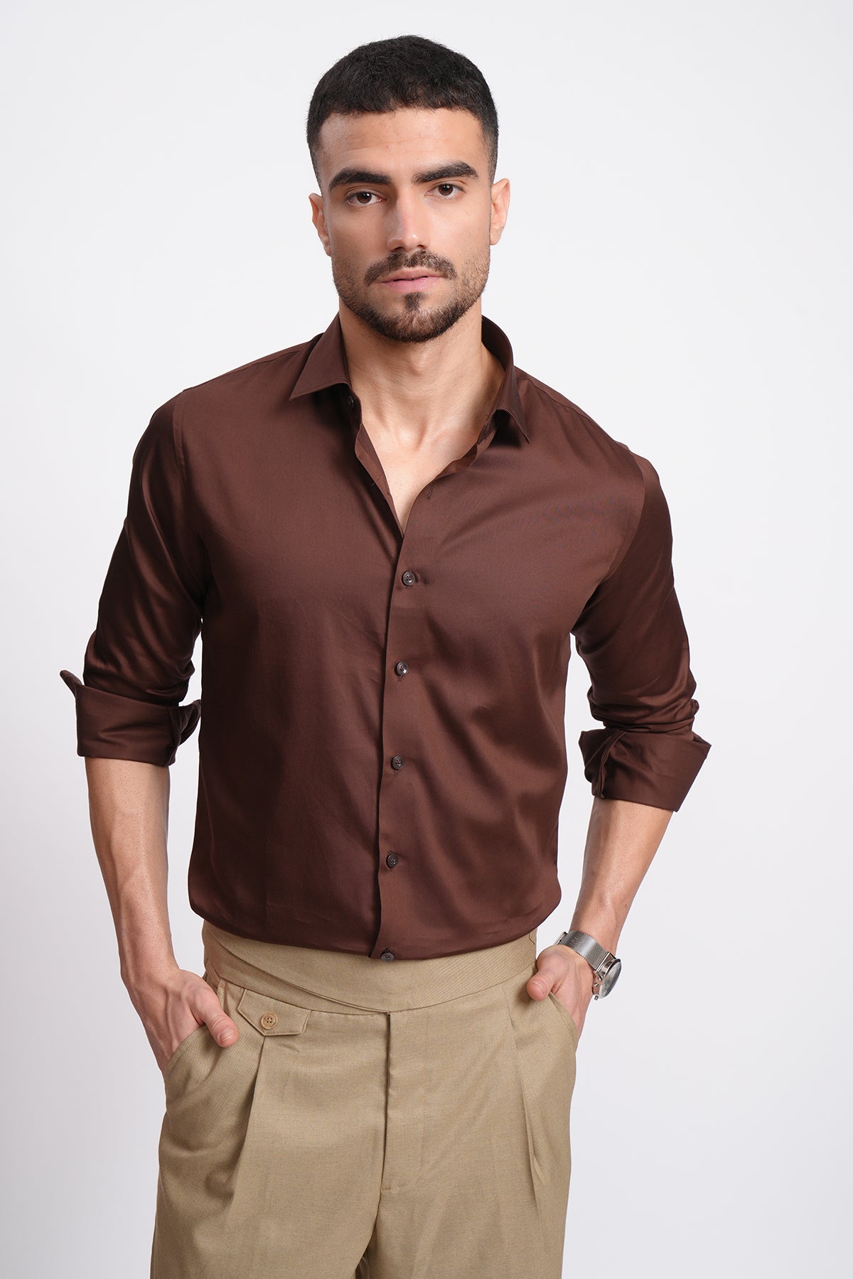 COFFEE BROWN FORMAL SHIRT