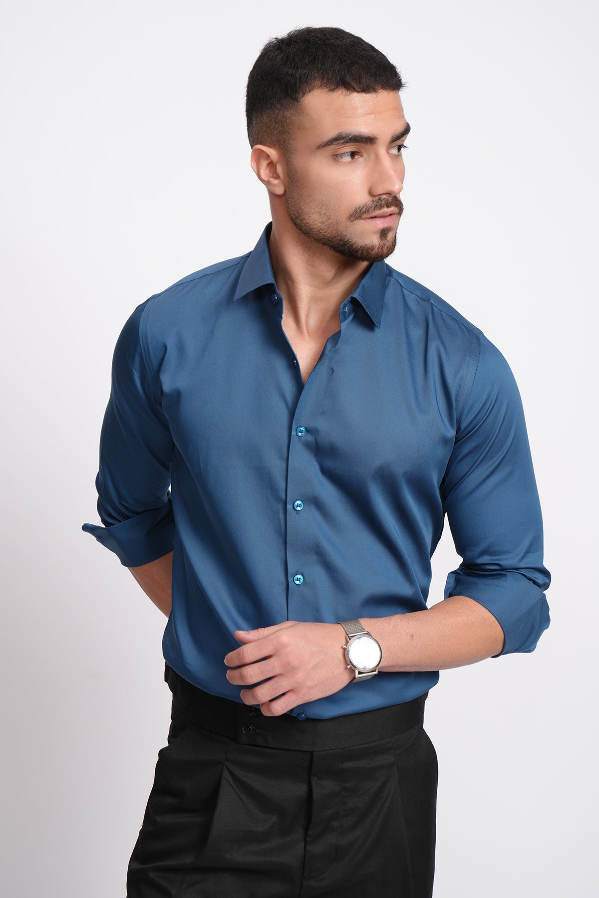 TEAL BLUE FORMAL SHIRT