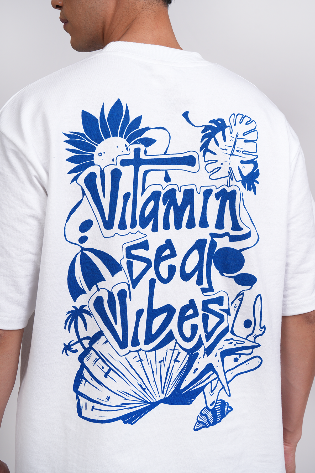 Vitamin Sea Vibes (White) Oversized T-shirt