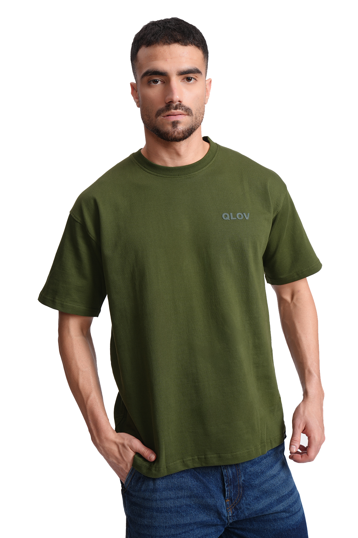 SOLID (OLIVE) OVERSIZED T-SHIRT