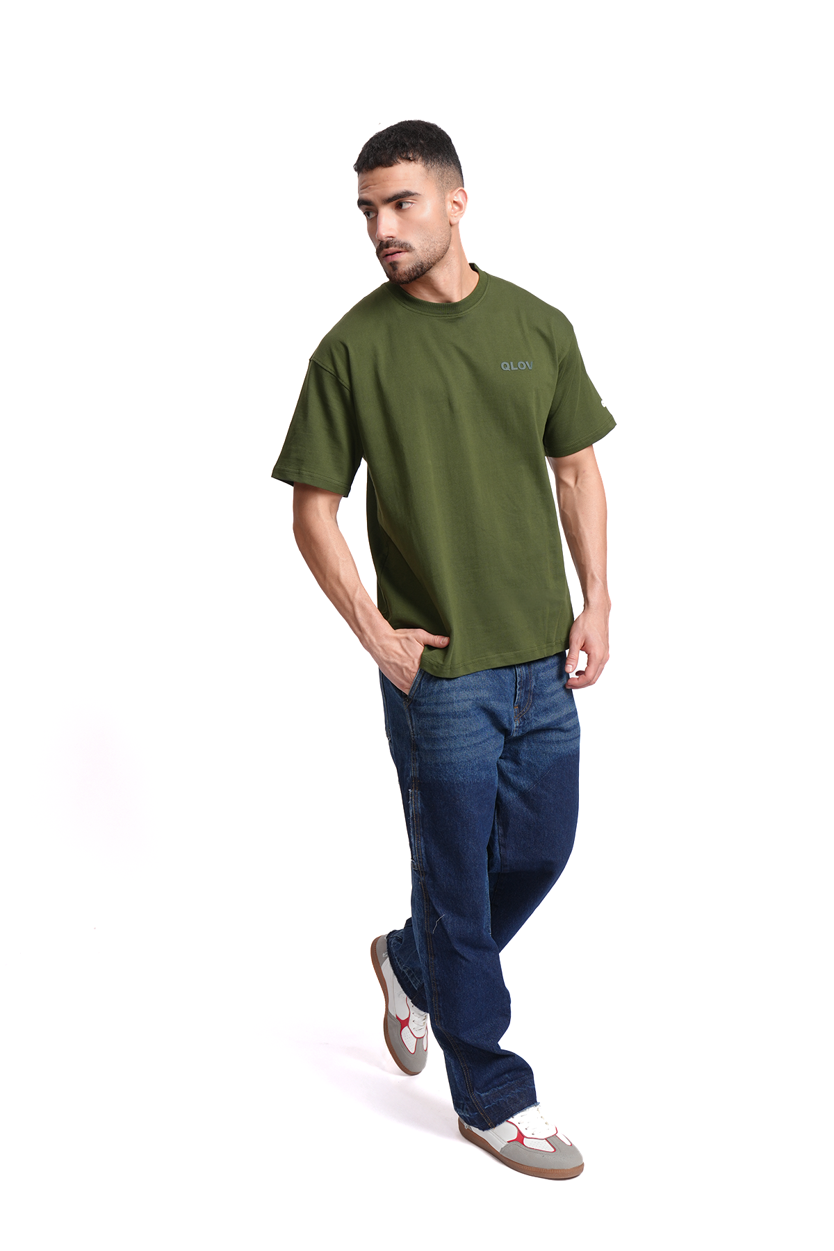 SOLID (OLIVE) OVERSIZED T-SHIRT